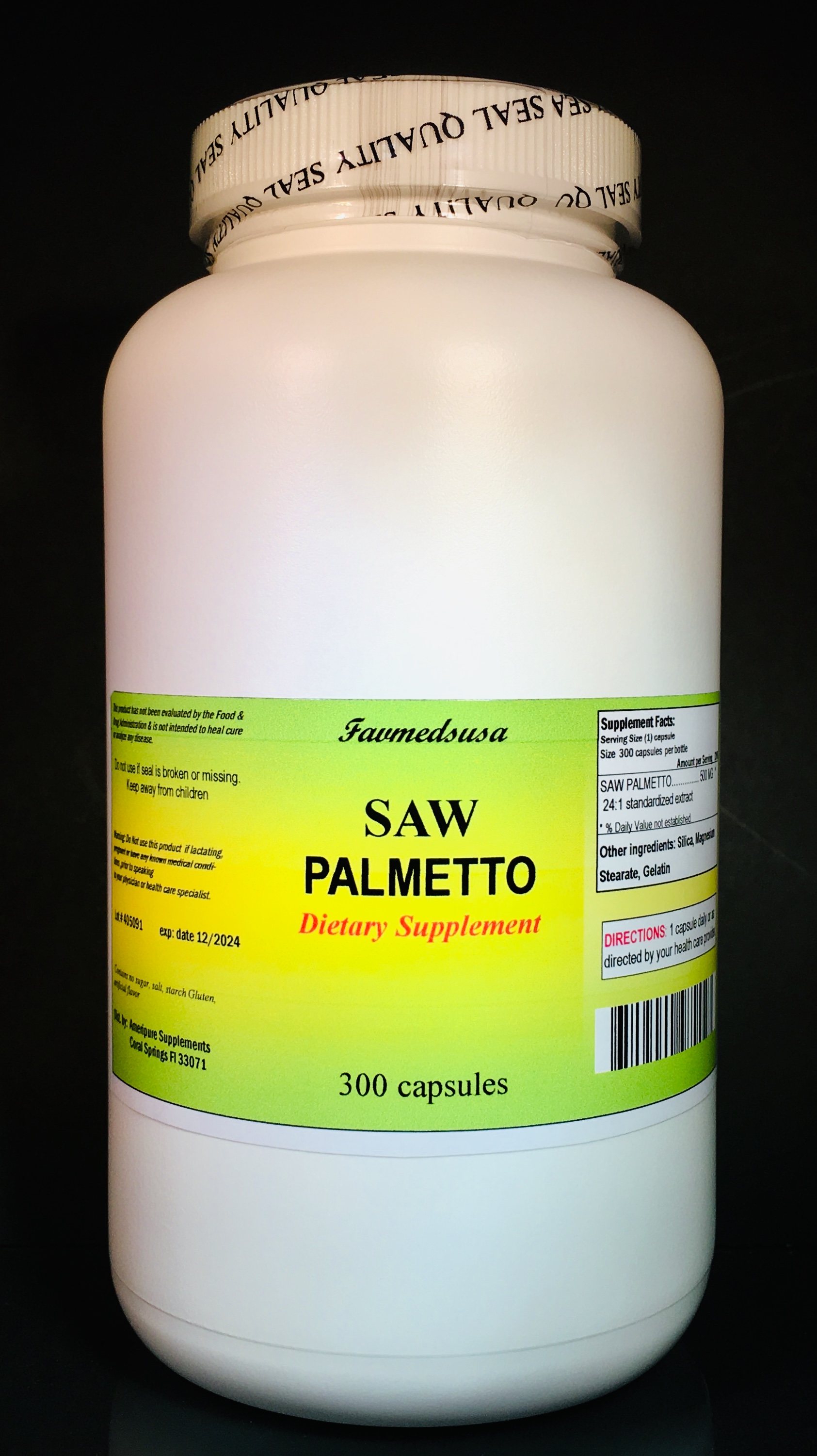 Saw Palmetto 500mg - 300 capsules